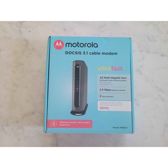 Motorola MB8611 DOCSIS 3.1 Cable Modem with Power Adapter - Picture 1 of 4